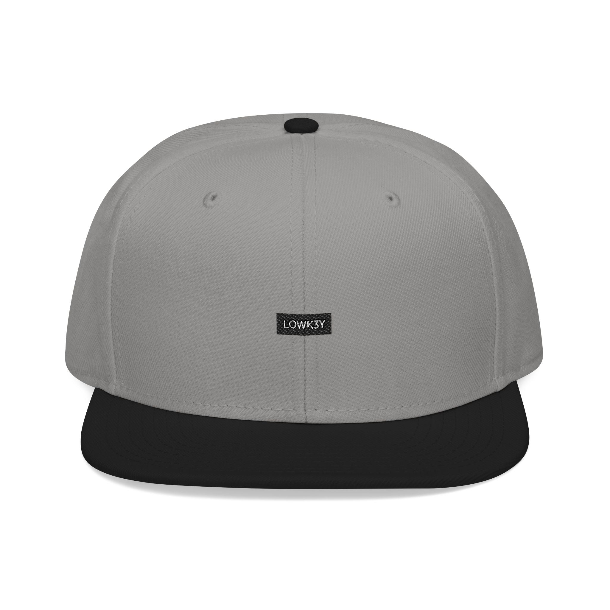 'OG' LOWK3Y SNAPBACK : Two-Tone Embroidered Snapback Hat — Black with Sky Blue Visor