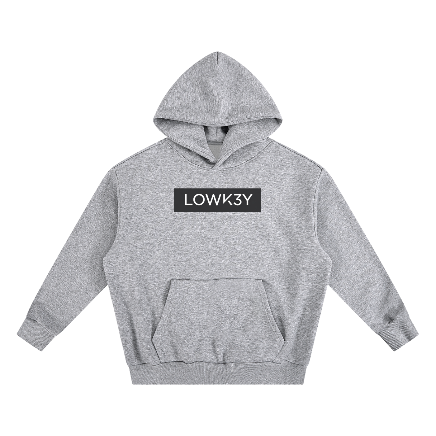 "CLEAN" MiNIMALIST HOODIE (DARK WALL/WHITE SCRIBE) : Essential Heavyweight Boxy Fleece Hoodie