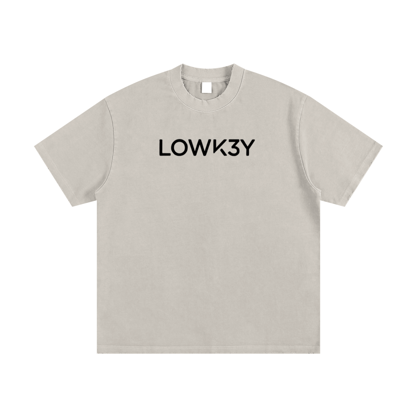 LUX CASUAL TEE (BLACK SCRIB) : Heavyweight Vintage Washed Frayed T-Shirt