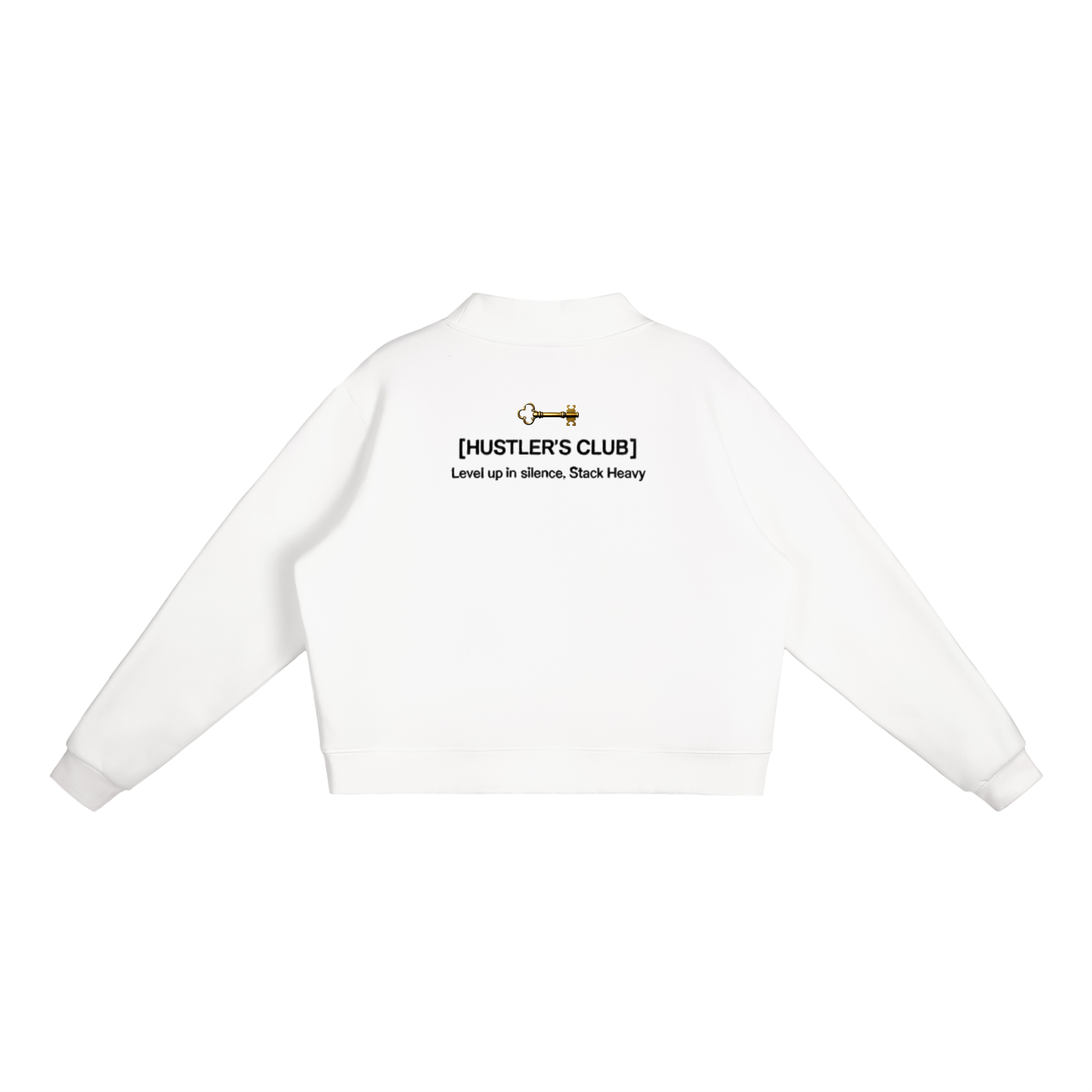 CLASSIC "CLEAN" MOCK (BLACK SCRIB) : Essential Fleece Mock-Neck Crew Sweatshirt