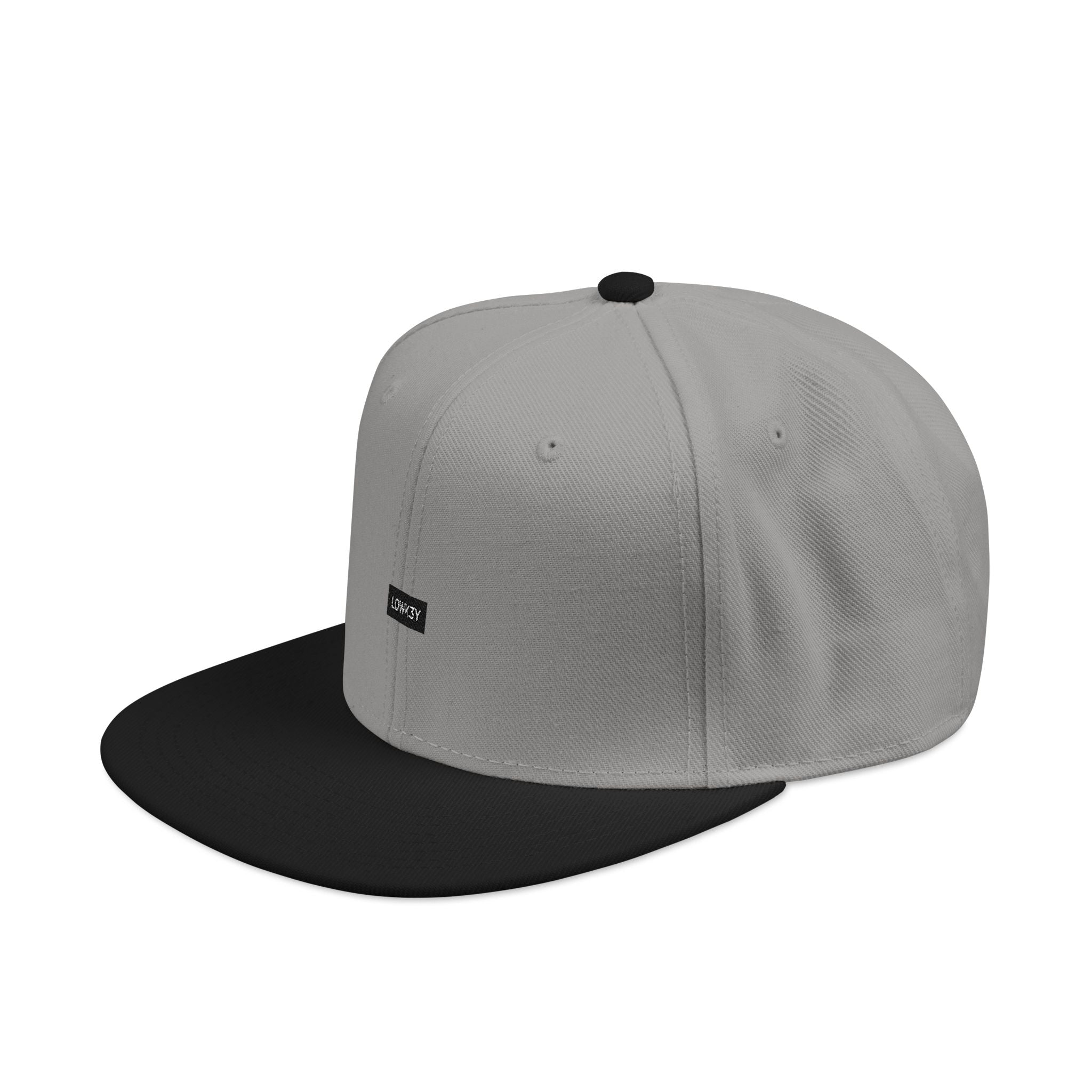 'OG' LOWK3Y SNAPBACK : Two-Tone Embroidered Snapback Hat — Black with Sky Blue Visor