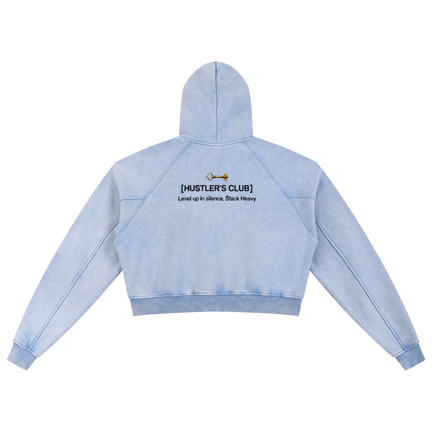 WOMEN'S "ATHLETE" HOODIE (BLACK SCRIB) : Snow Washed Cropped Hoodie