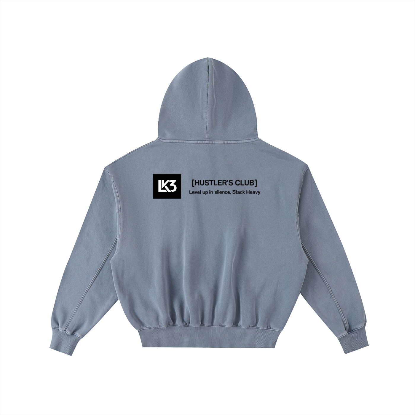 DROPPED SHOULDER "ICON LOGO" HOODIE : Frayed Enzyme Washed Fleece Hoodie