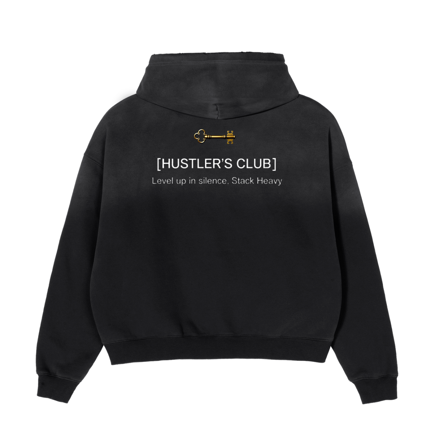 "HUSTLER'S CLUB" - CLASSIC 'OG' HOODIE : Frayed Sunfade Boxy Fleece Hoodie