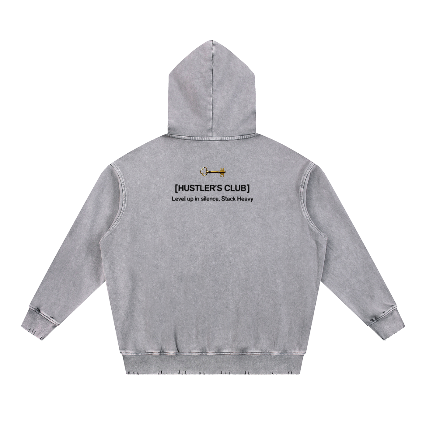 RUGGED VINTAGE WORKER HOODIE : Snow Wash Hand-Frayed Heavyweight  Hoodie