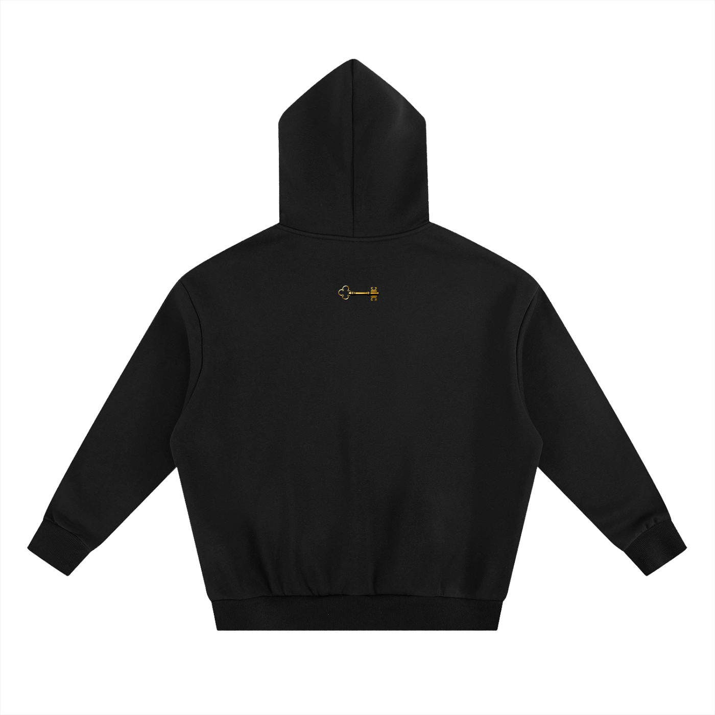 "CLEAN" MiNIMALIST HOODIE (WHITE WALL/BLACK SCRIBE) : Essential Heavyweight Boxy Fleece Hoodie