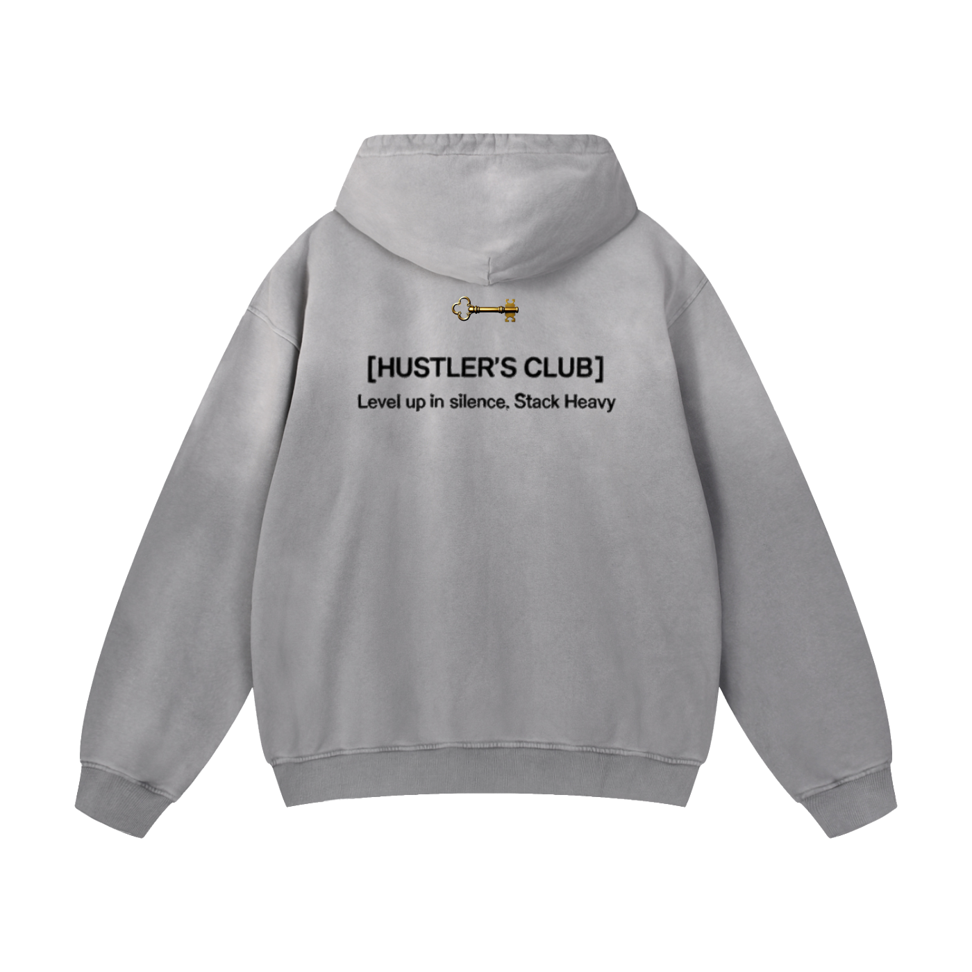 "HUSTLER'S CLUB" CLASSIC 'GEN 1' OVERSIZED HOODIE (BLACK SCRIB) : Heavyweight Sunfade Oversized Hoodie