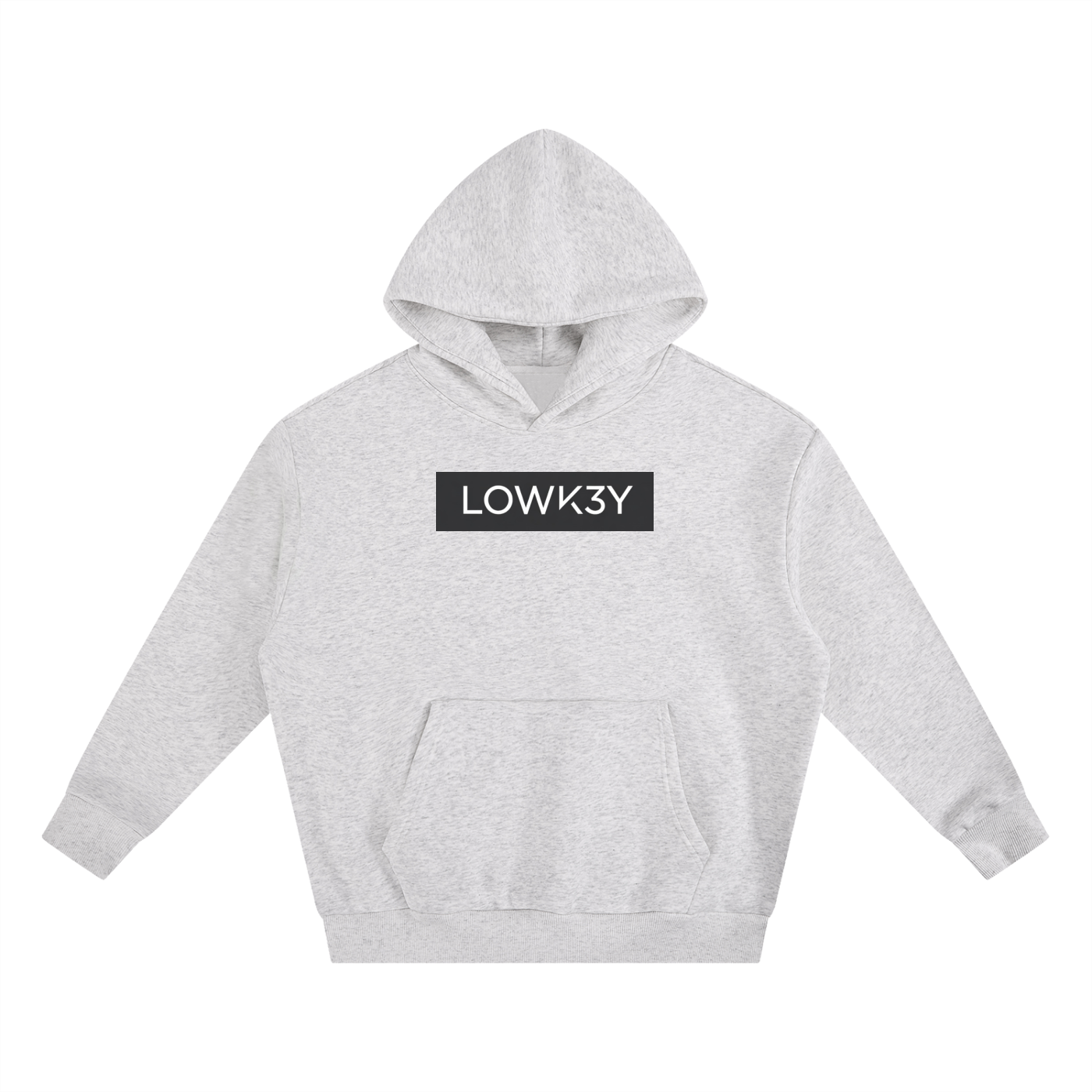 "CLEAN" MiNIMALIST HOODIE (DARK WALL/WHITE SCRIBE) : Essential Heavyweight Boxy Fleece Hoodie
