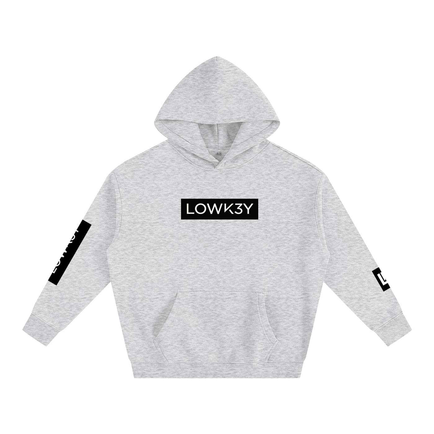 LOWK3Y "BEATS" (WHITE SCRIB) : Oversize Fleeced Hoodie