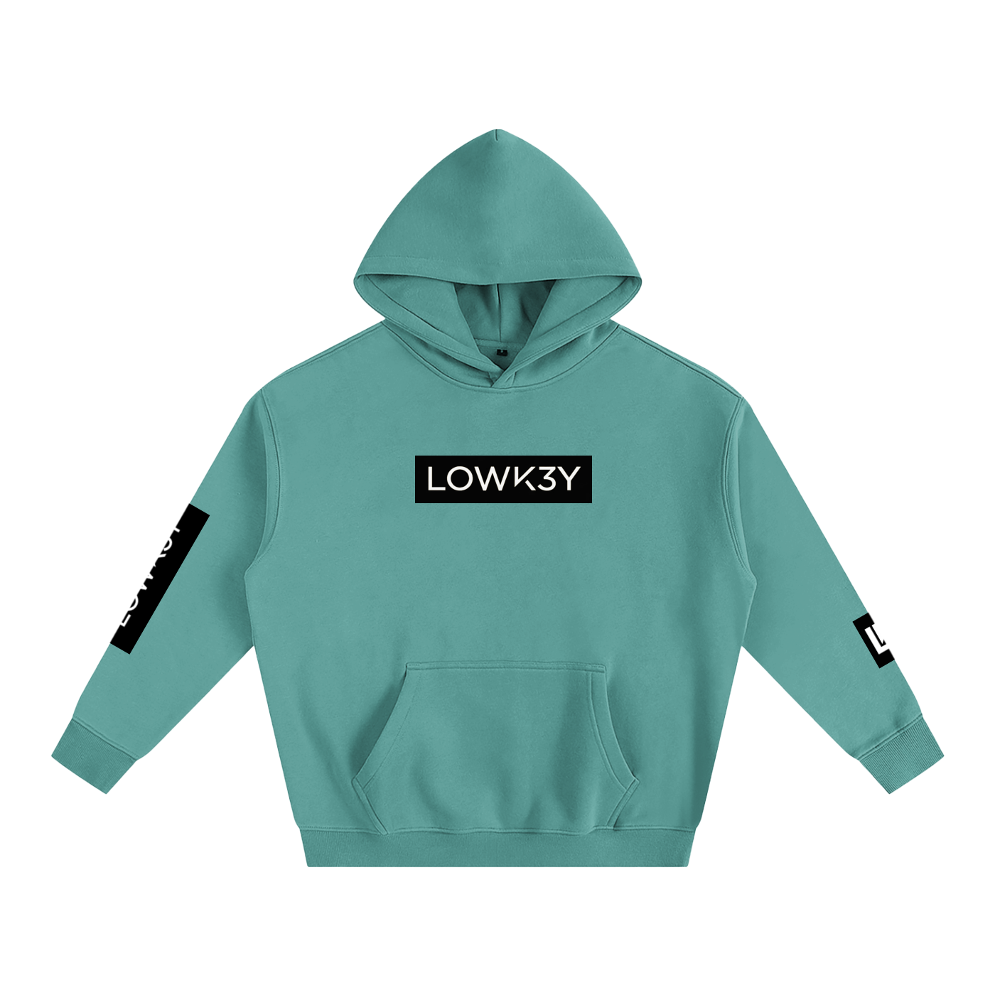 LOWK3Y "BEATS" (WHITE SCRIB) : Oversize Fleeced Hoodie