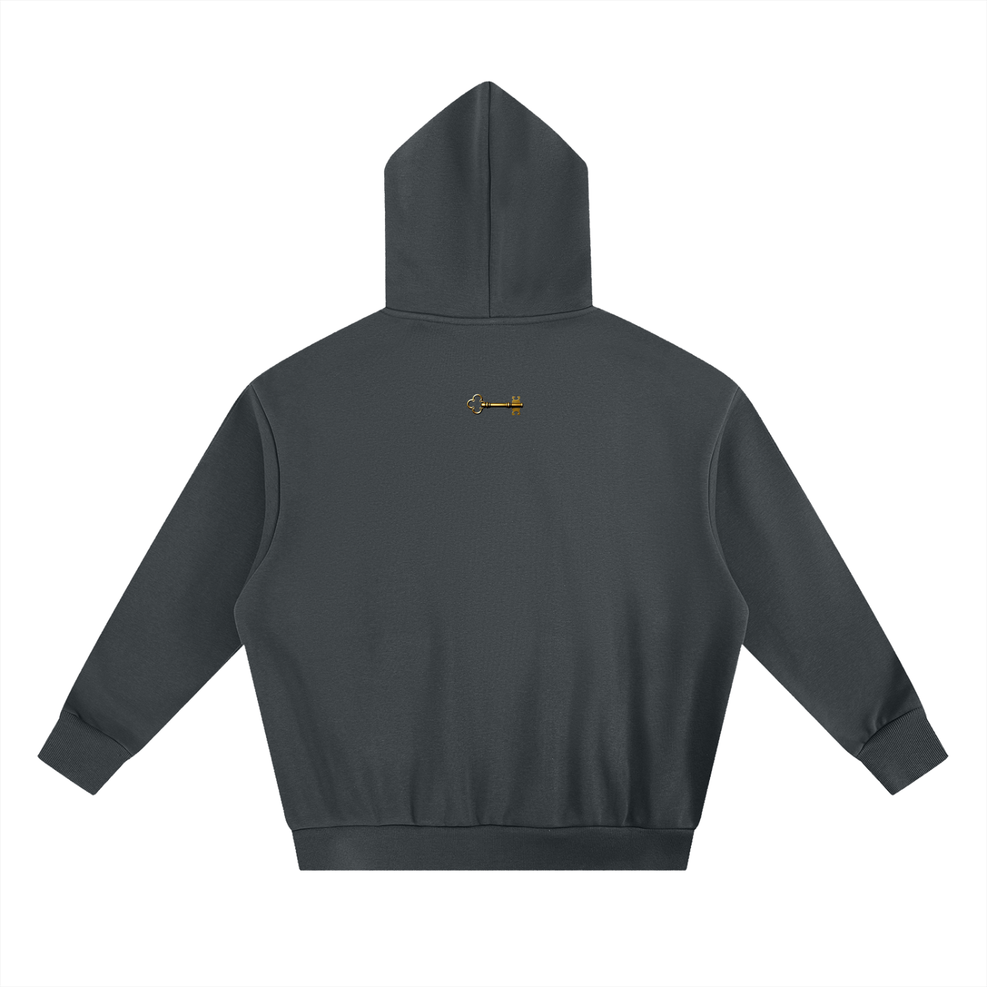 "CLEAN" MiNIMALIST HOODIE (WHITE WALL/BLACK SCRIBE) : Essential Heavyweight Boxy Fleece Hoodie