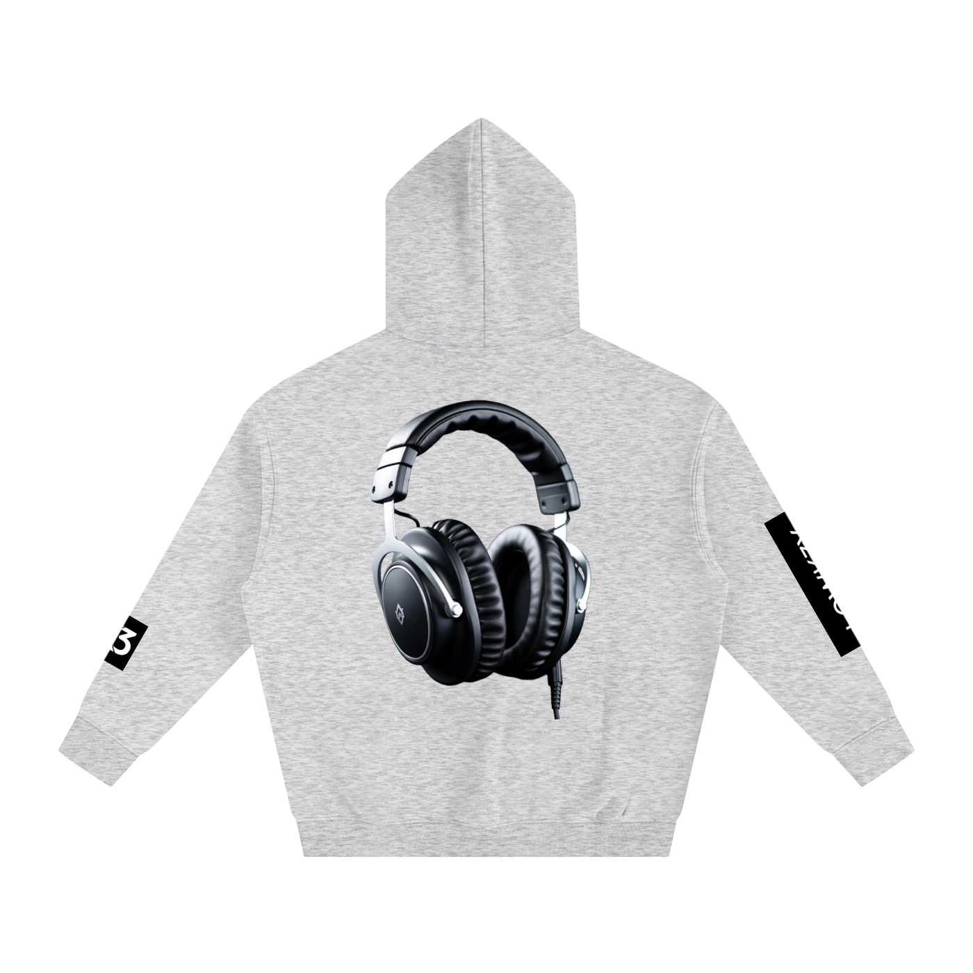 LOWK3Y "BEATS" (WHITE SCRIB) : Oversize Fleeced Hoodie