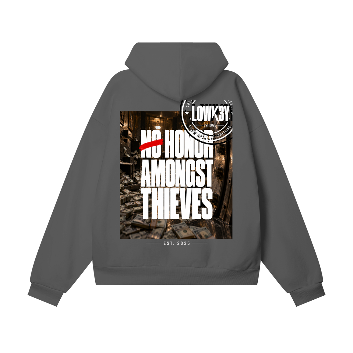 LOWK3Y x HONOR AMONGS THIEVES (DARK CANVAS) : Heavyweight Hidden Pocket Fleece Hoodie
