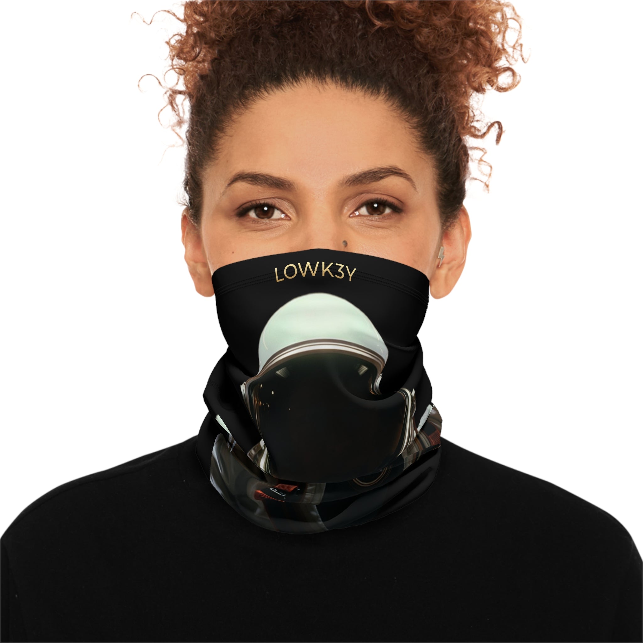 "SNOWBOARDER 'MOON MAN' FACEGUARD" : Winter Neck Gaiter With Drawstring