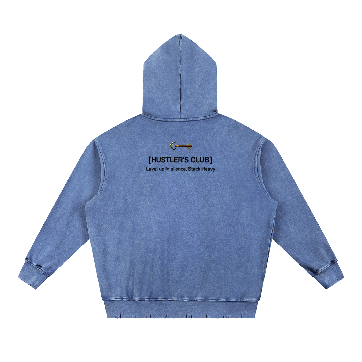 RUGGED VINTAGE WORKER HOODIE : Snow Wash Hand-Frayed Heavyweight  Hoodie