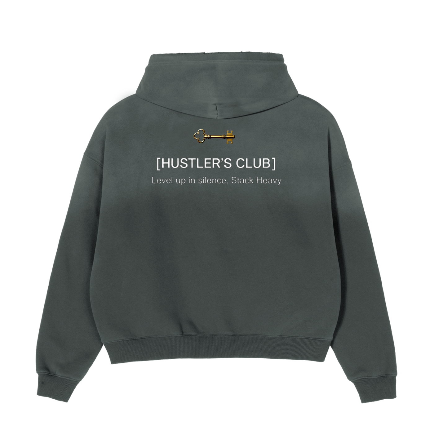 "HUSTLER'S CLUB" - CLASSIC 'OG' HOODIE : Frayed Sunfade Boxy Fleece Hoodie