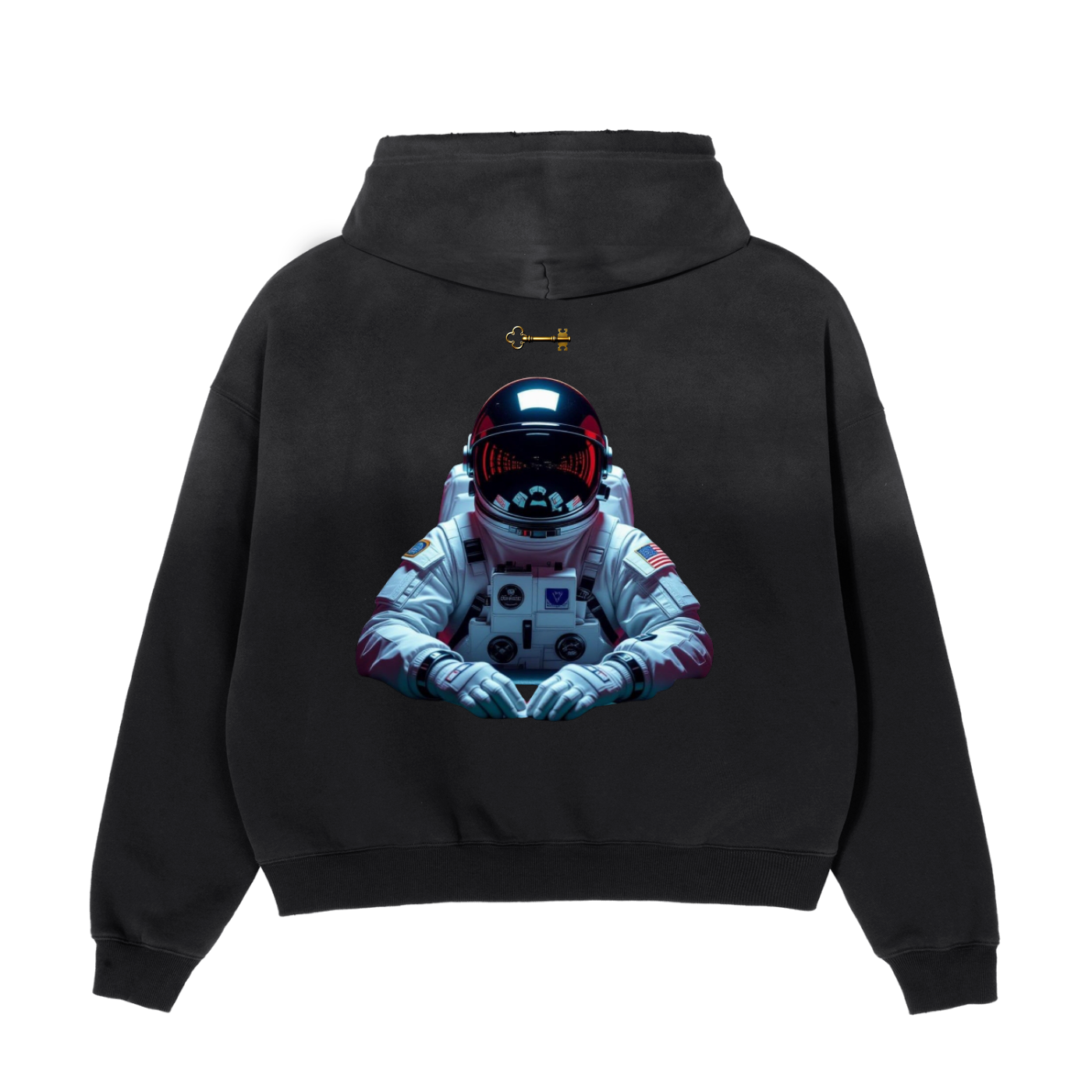 LIMITED EDITION *MOON MAN* "ALL-IN", (GREEN SCRIB) CLASSIC 'OG' HOODIE [ONLY 500 PIECES WILL BE MADE/SOLD PER MOON MAN DESIGN - REGARDLESS OF SIZE OR COLOR] Frayed Sunfade Boxy Fleece Hoodie