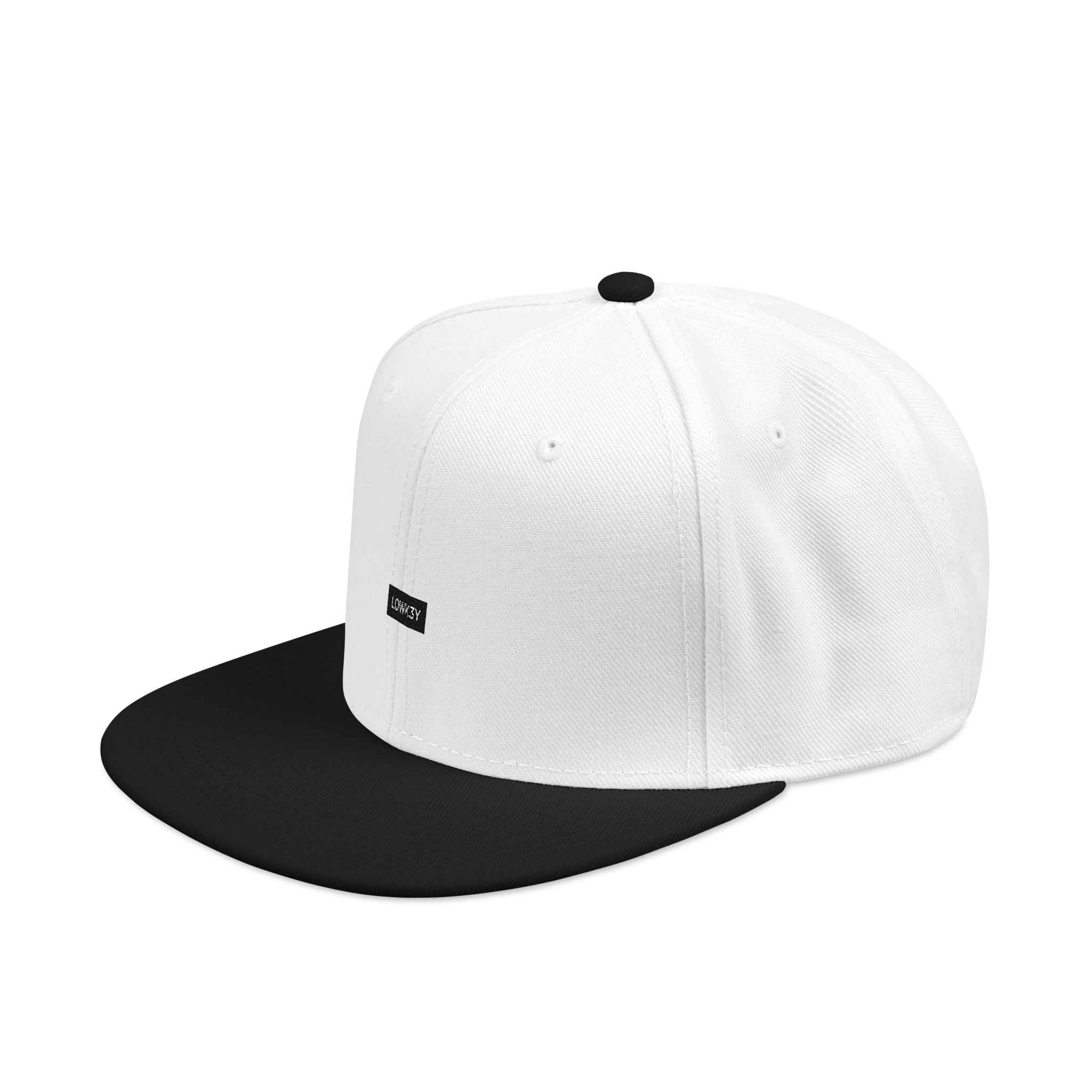 'OG' LOWK3Y SNAPBACK : Two-Tone Embroidered Snapback Hat — Black with Sky Blue Visor