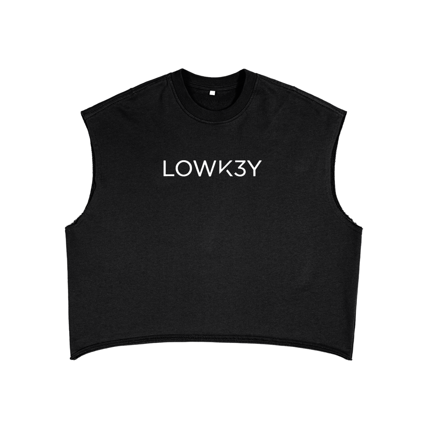 BOXY FIT CUT SLEEVE (WHITE SCRIB) : French Terry Boxy Tank Top