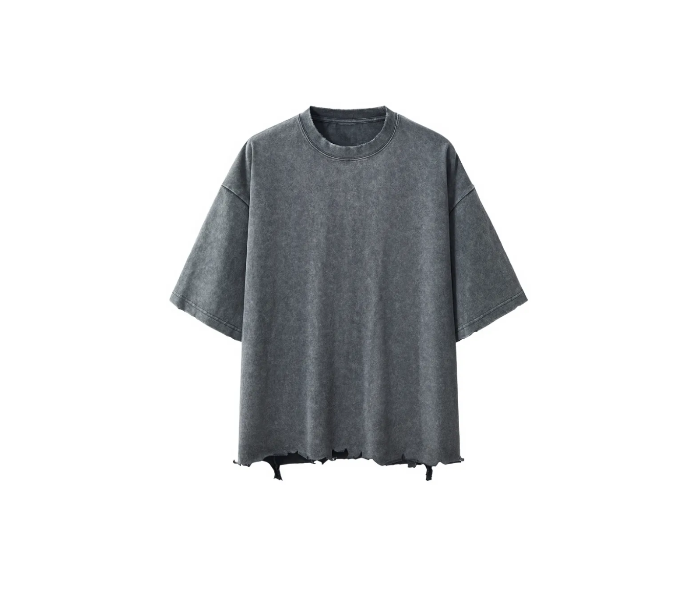 CLASSIC "WORN OUT" VINTAGE TEE (BLACK SCRIB) : Snow Wash Raw-Hem Boxy T-shirt