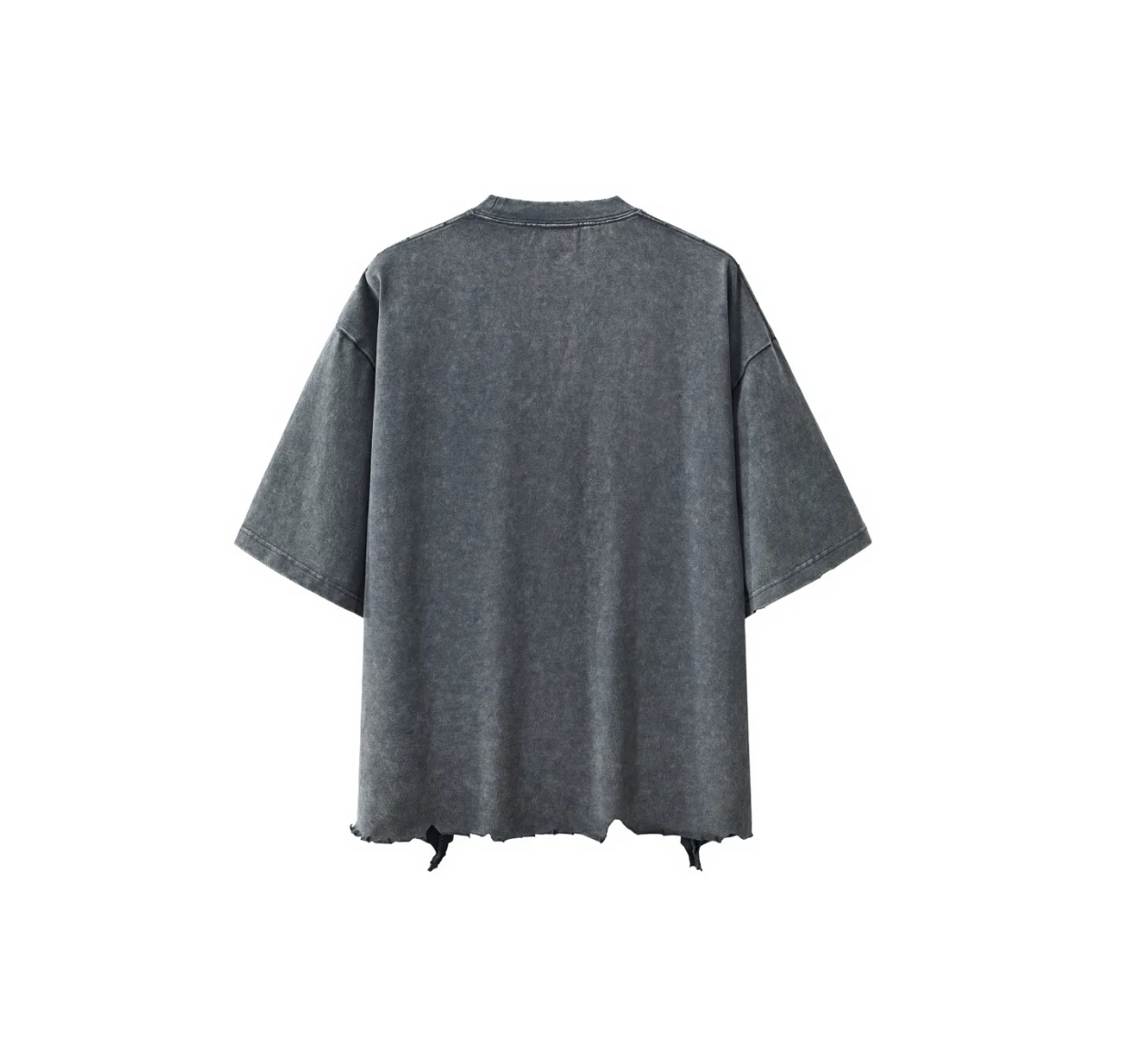CLASSIC "WORN OUT" VINTAGE TEE (BLACK SCRIB) : Snow Wash Raw-Hem Boxy T-shirt