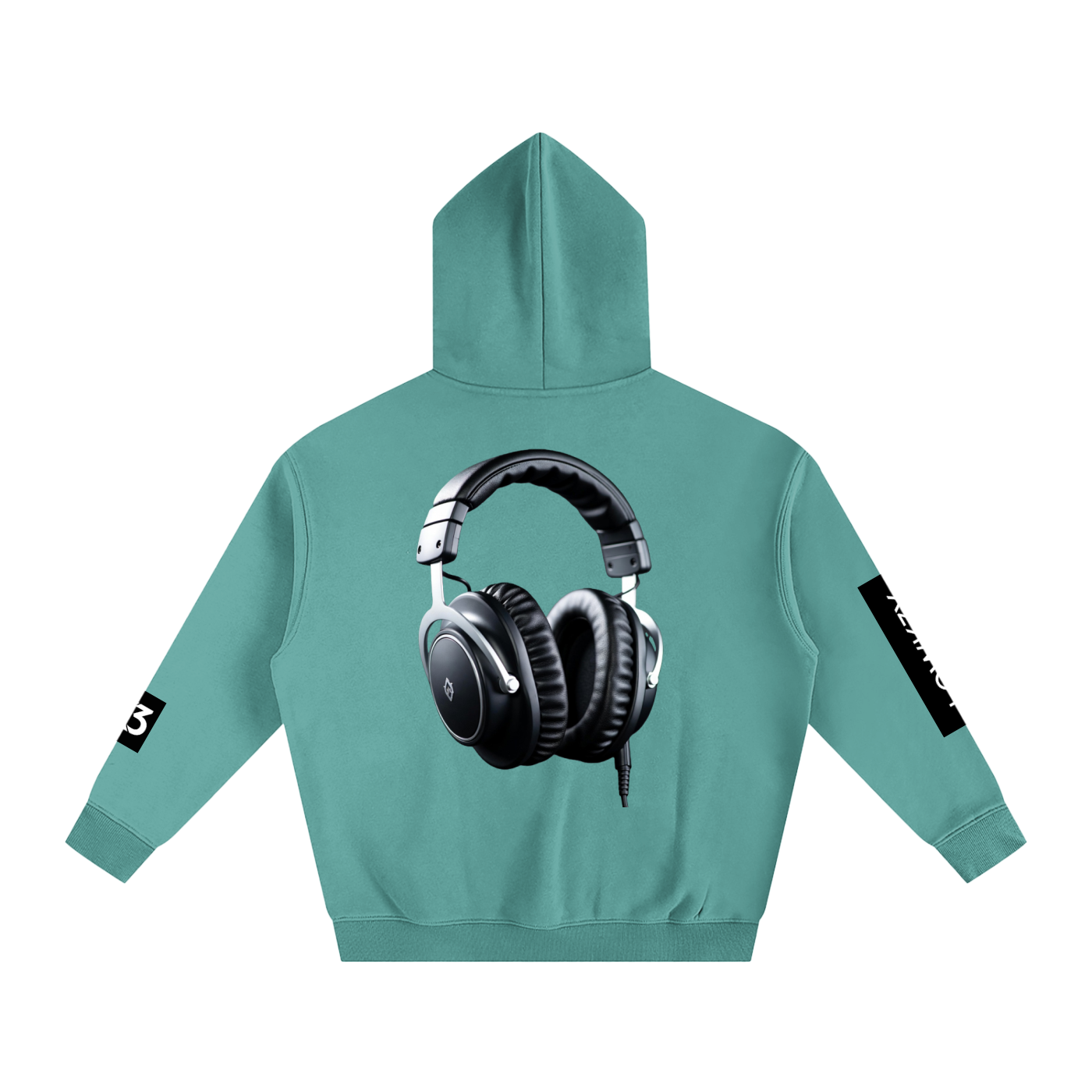LOWK3Y "BEATS" (WHITE SCRIB) : Oversize Fleeced Hoodie