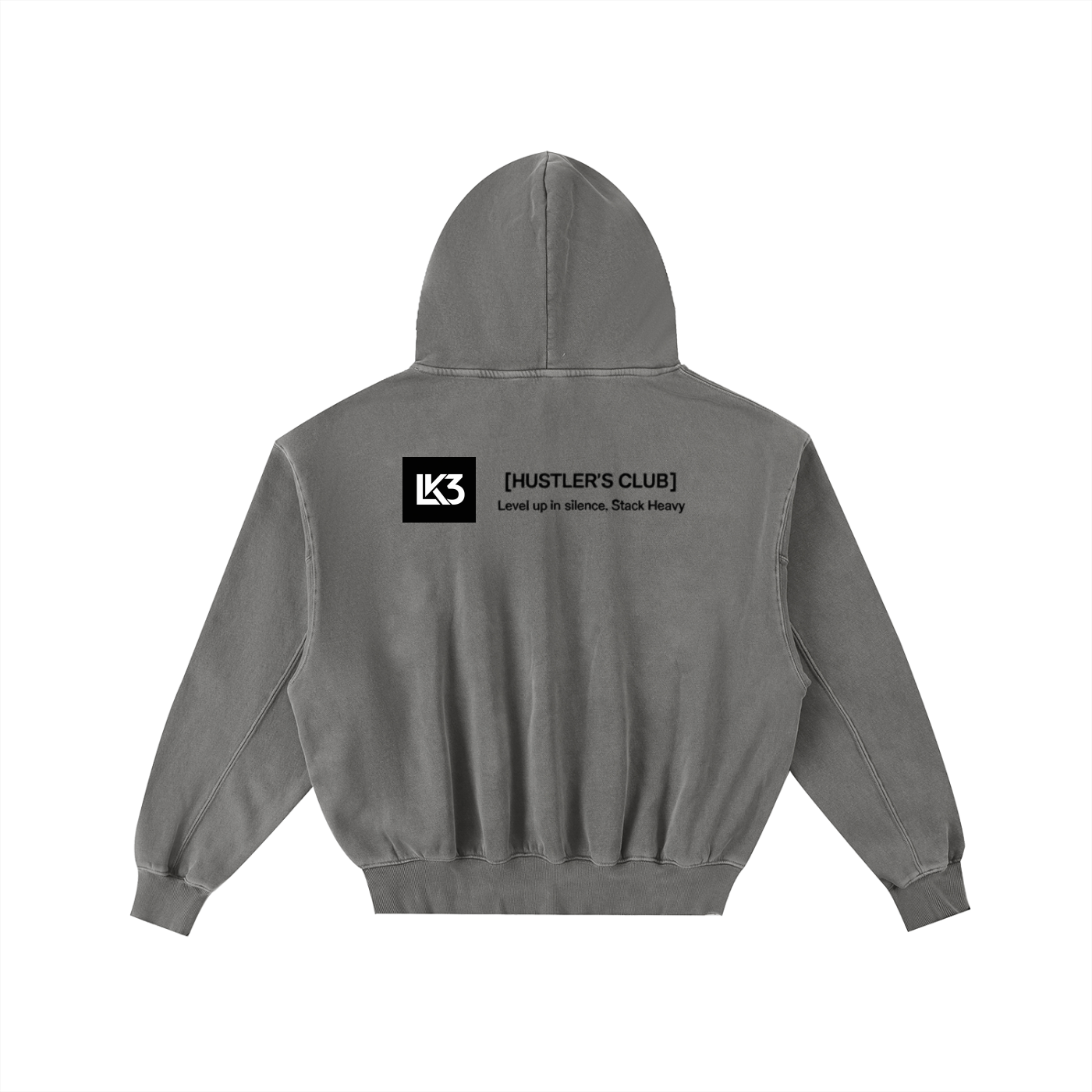 DROPPED SHOULDER "ICON LOGO" HOODIE : Frayed Enzyme Washed Fleece Hoodie