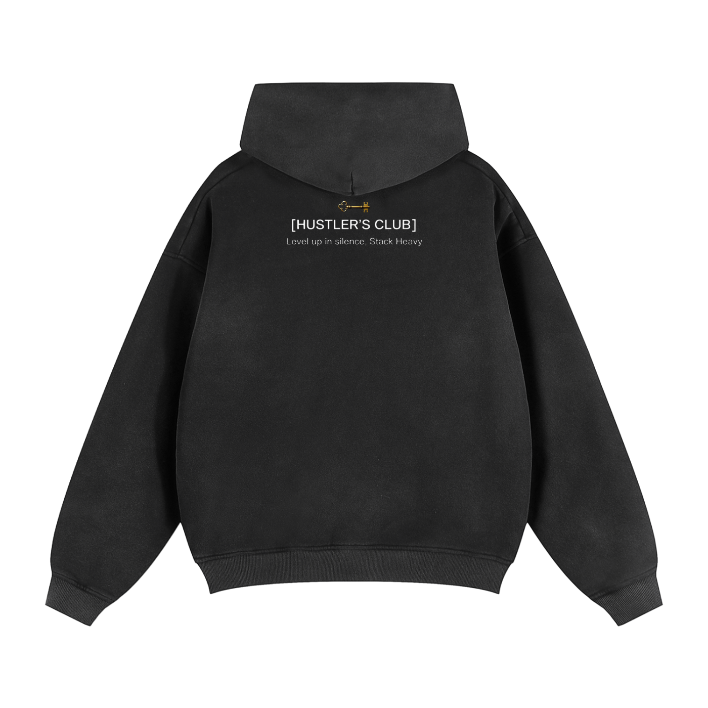 "HUSTLER'S CLUB" ZIP UP HOODIE : Sunfade Two-way Zipper Boxy Fleece Hoodie
