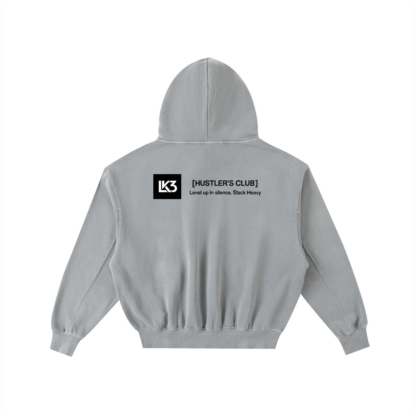 DROPPED SHOULDER "ICON LOGO" HOODIE : Frayed Enzyme Washed Fleece Hoodie