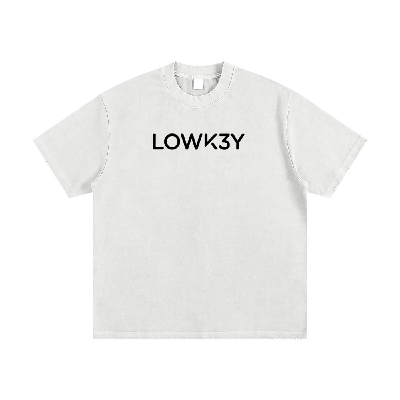 LUX CASUAL TEE (BLACK SCRIB) : Heavyweight Vintage Washed Frayed T-Shirt