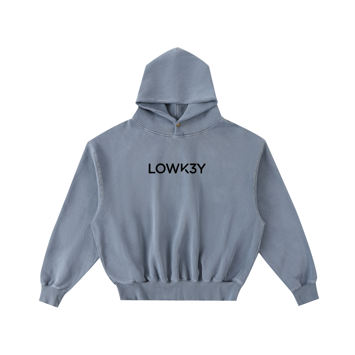 DROPPED SHOULDER "ICON LOGO" HOODIE : Frayed Enzyme Washed Fleece Hoodie
