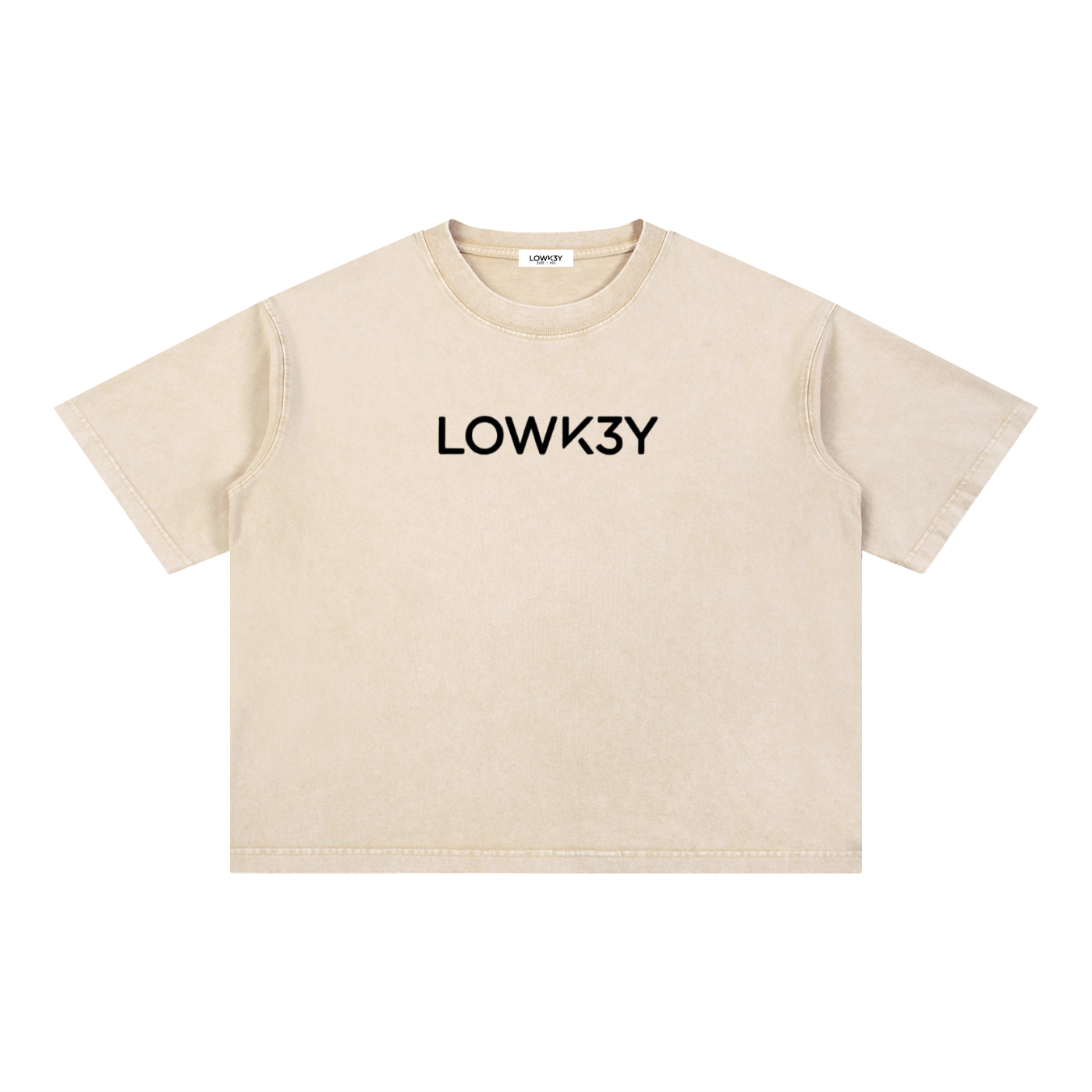 CLASSIC "VINTAGE FIT" TEE (BLACK SCRIB) : Mineral Wash Boxy Cotton T-Shirt