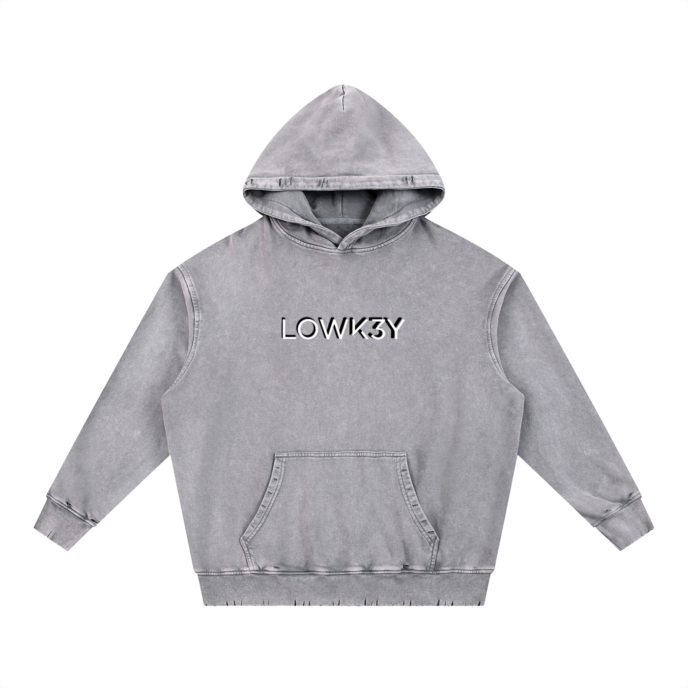 Lowk3y,Hoodie,rugged,distress