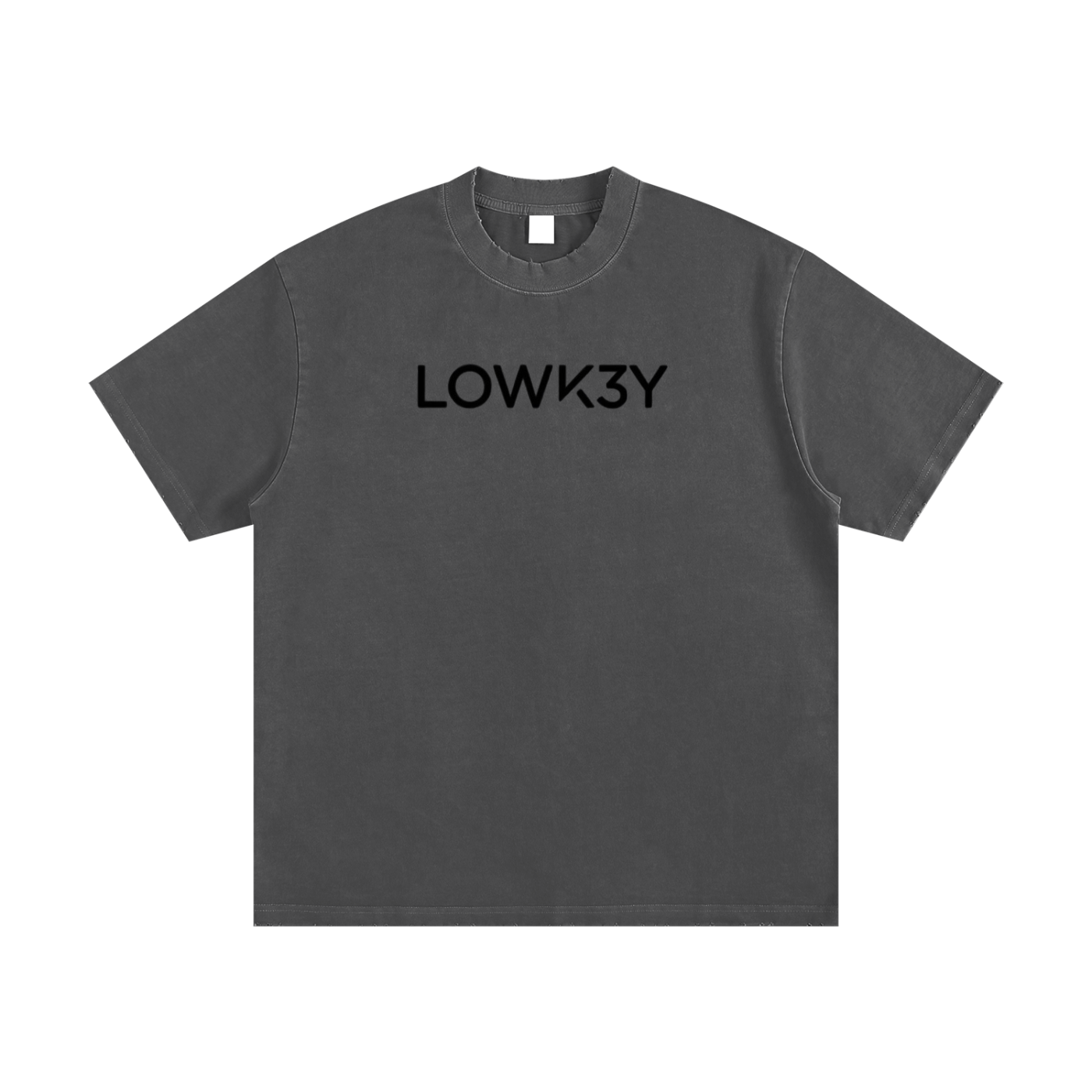 LUX CASUAL TEE (BLACK SCRIB) : Heavyweight Vintage Washed Frayed T-Shirt