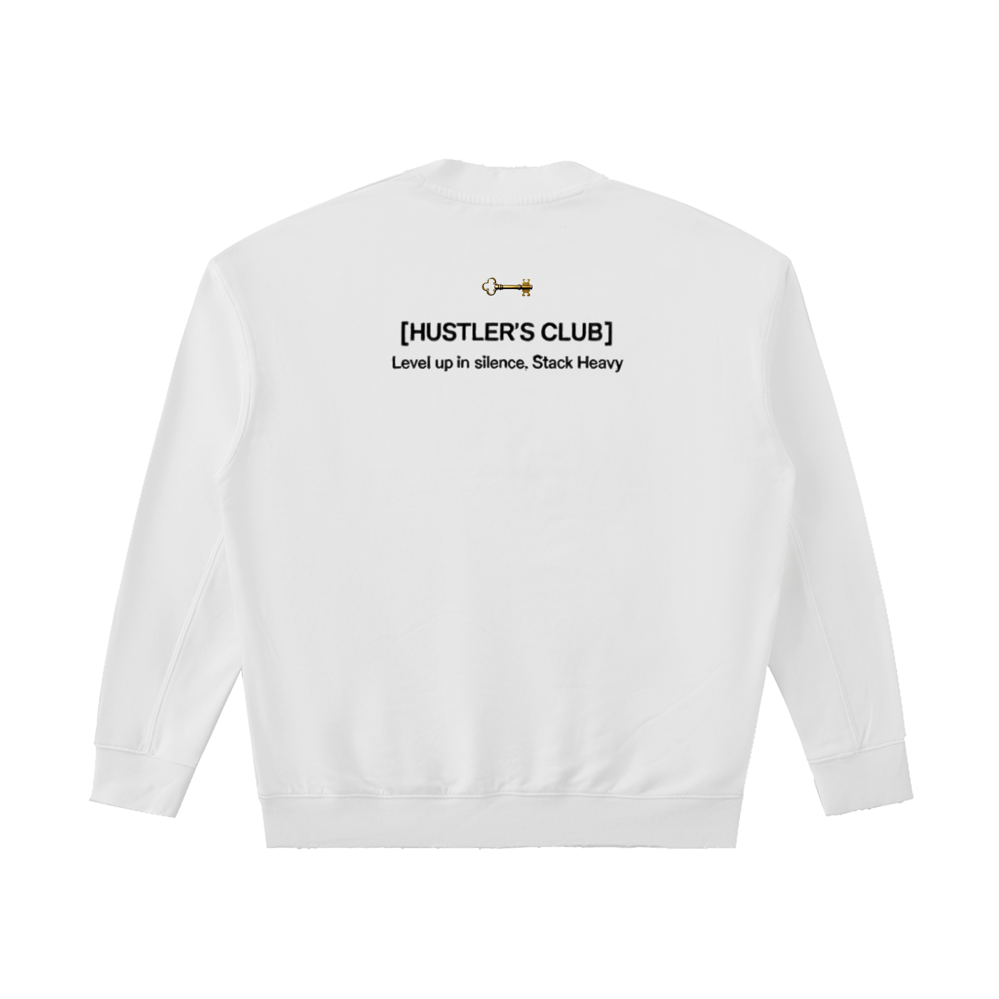 "CLEAN" MINIMALIST CREW LONG SLEEVE (BLACK WALL/WHITE SCRIB) : Drop Shoulder Crewneck Sweatshirt