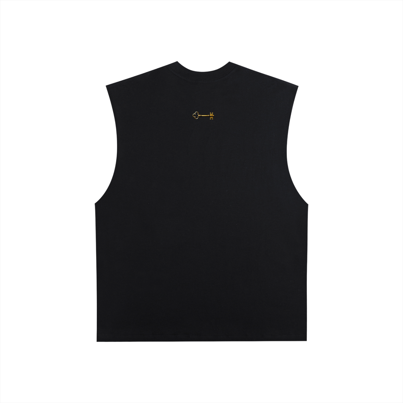 CLASSIC CUT SLEEVE (WHITE SCRIB) "GEN 1" : Raw Edge Cotton Tank Top