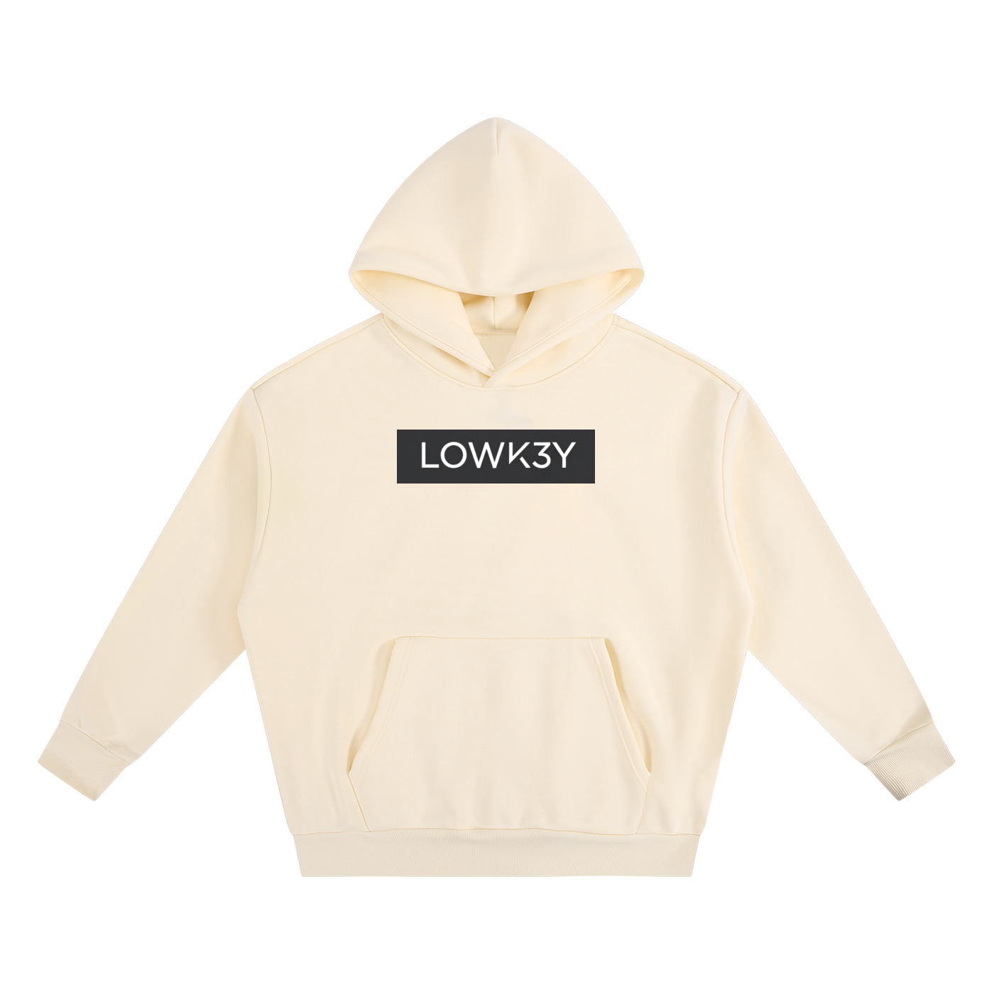 "CLEAN" MiNIMALIST HOODIE (DARK WALL/WHITE SCRIBE) : Essential Heavyweight Boxy Fleece Hoodie