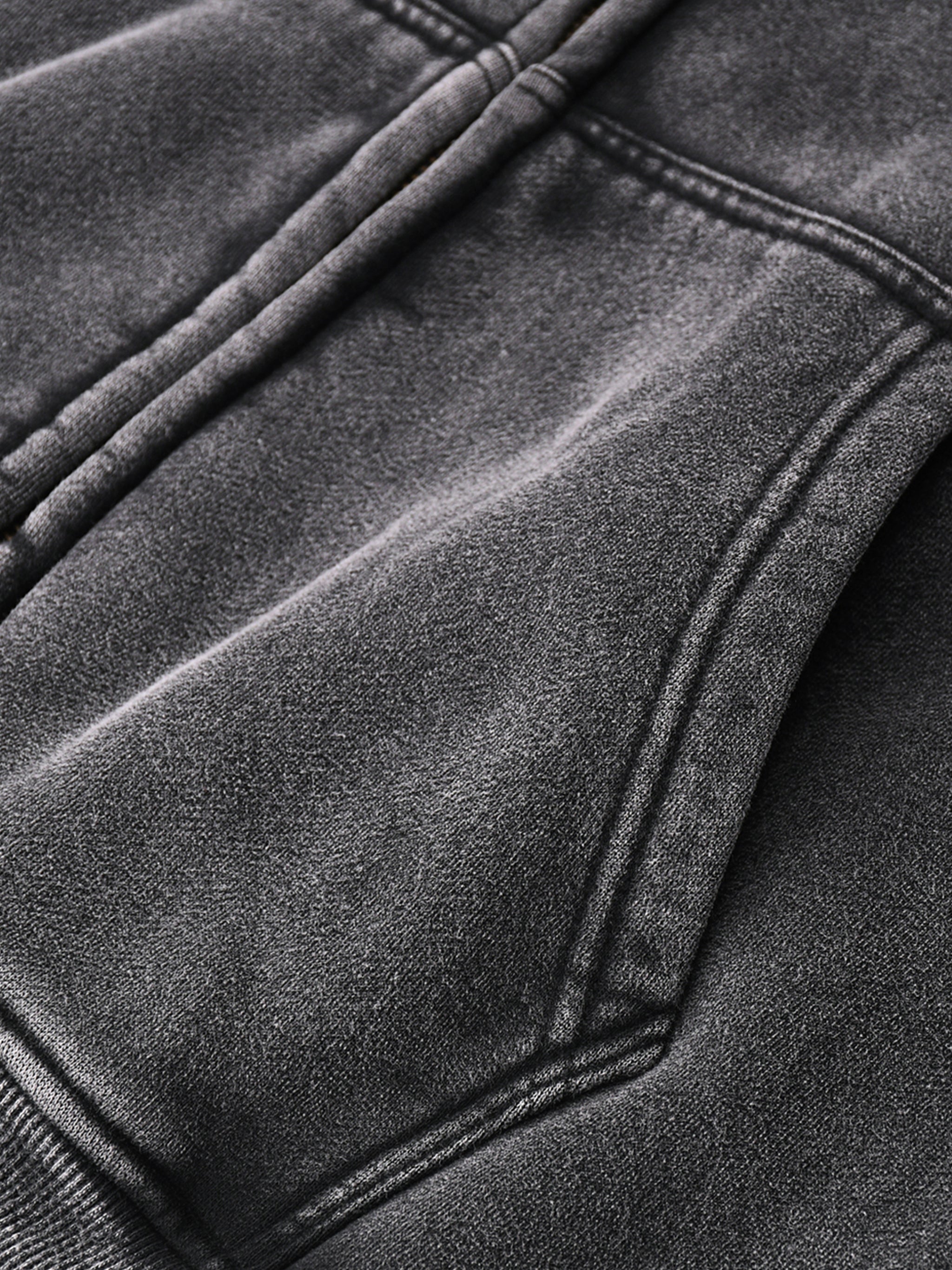 FROM NOTHING TO SOMETHING (WHITE SCRIB) ZIPPER HOODIE : Zip-Through Boxy Fleece Hoodie