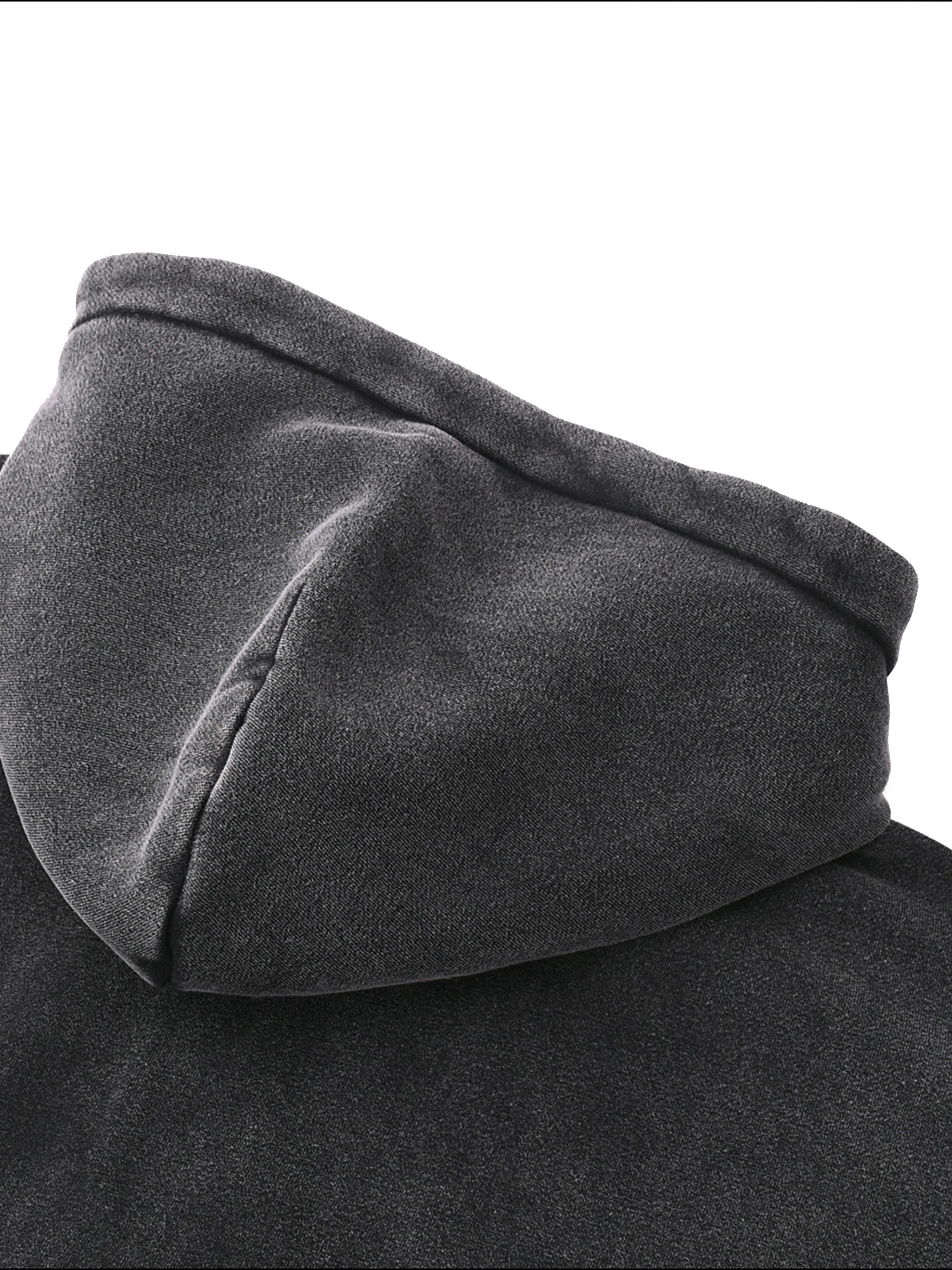 FROM NOTHING TO SOMETHING (WHITE SCRIB) ZIPPER HOODIE : Zip-Through Boxy Fleece Hoodie