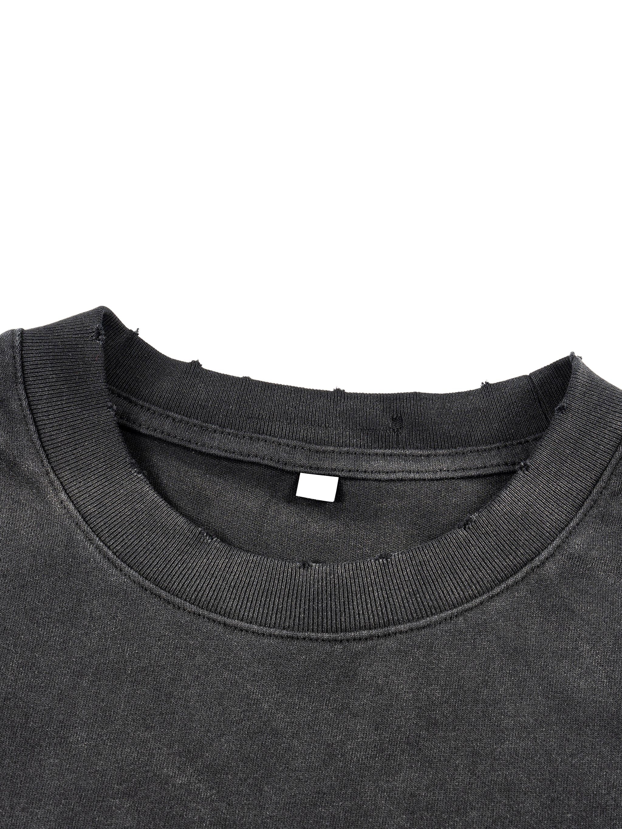 90'S FIT LAYERED LONG SLEEVE : Hand-Frayed Faux Two-Piece T-Shirt