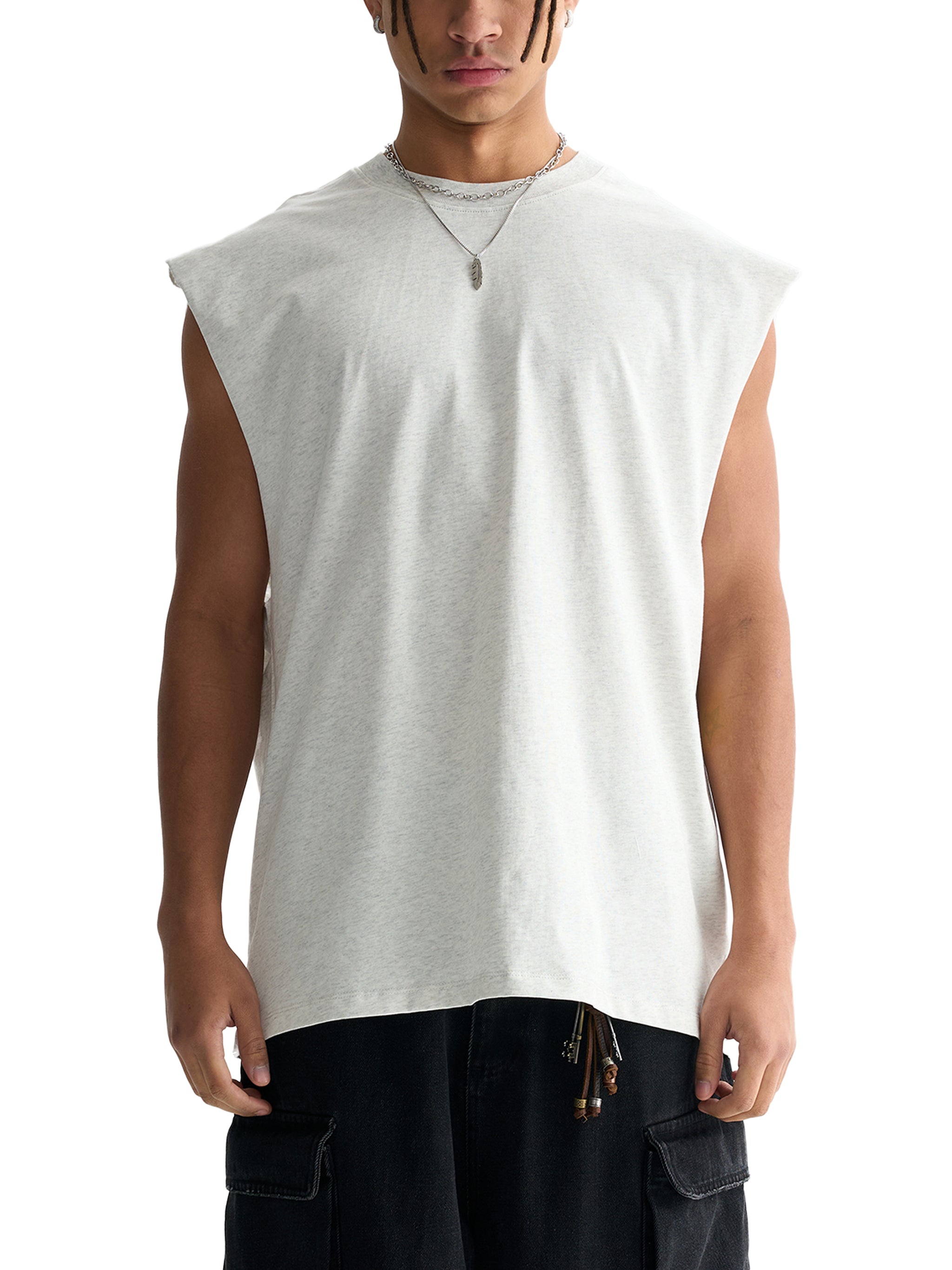 CLASSIC CUT SLEEVE (BLACK SCRIB) "GEN 1" : Edge Cotton Tank Top