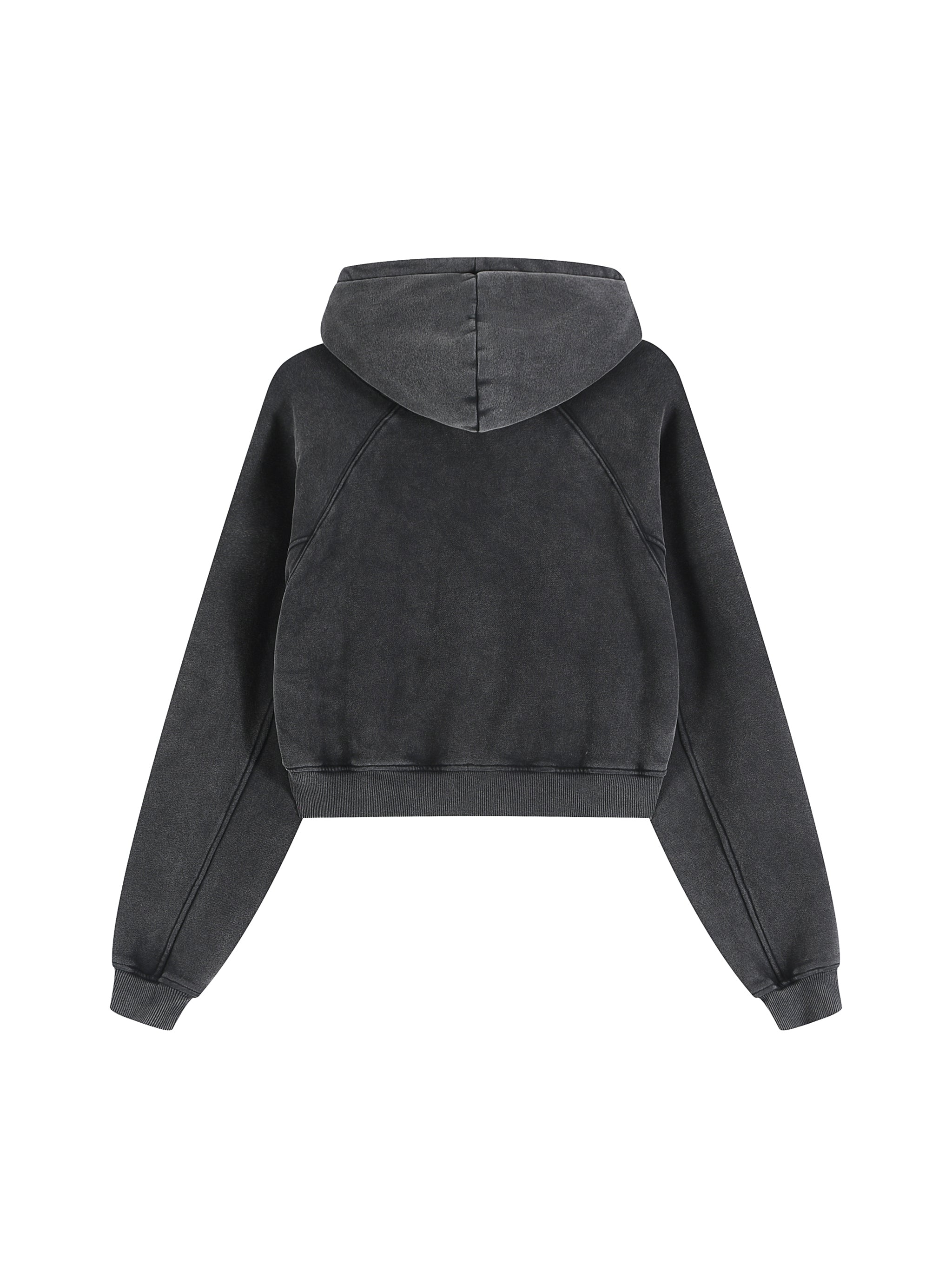 WOMEN'S "ATHLETE" HOODIE (WHITE SCRIB) : Snow Washed Cropped Hoodie