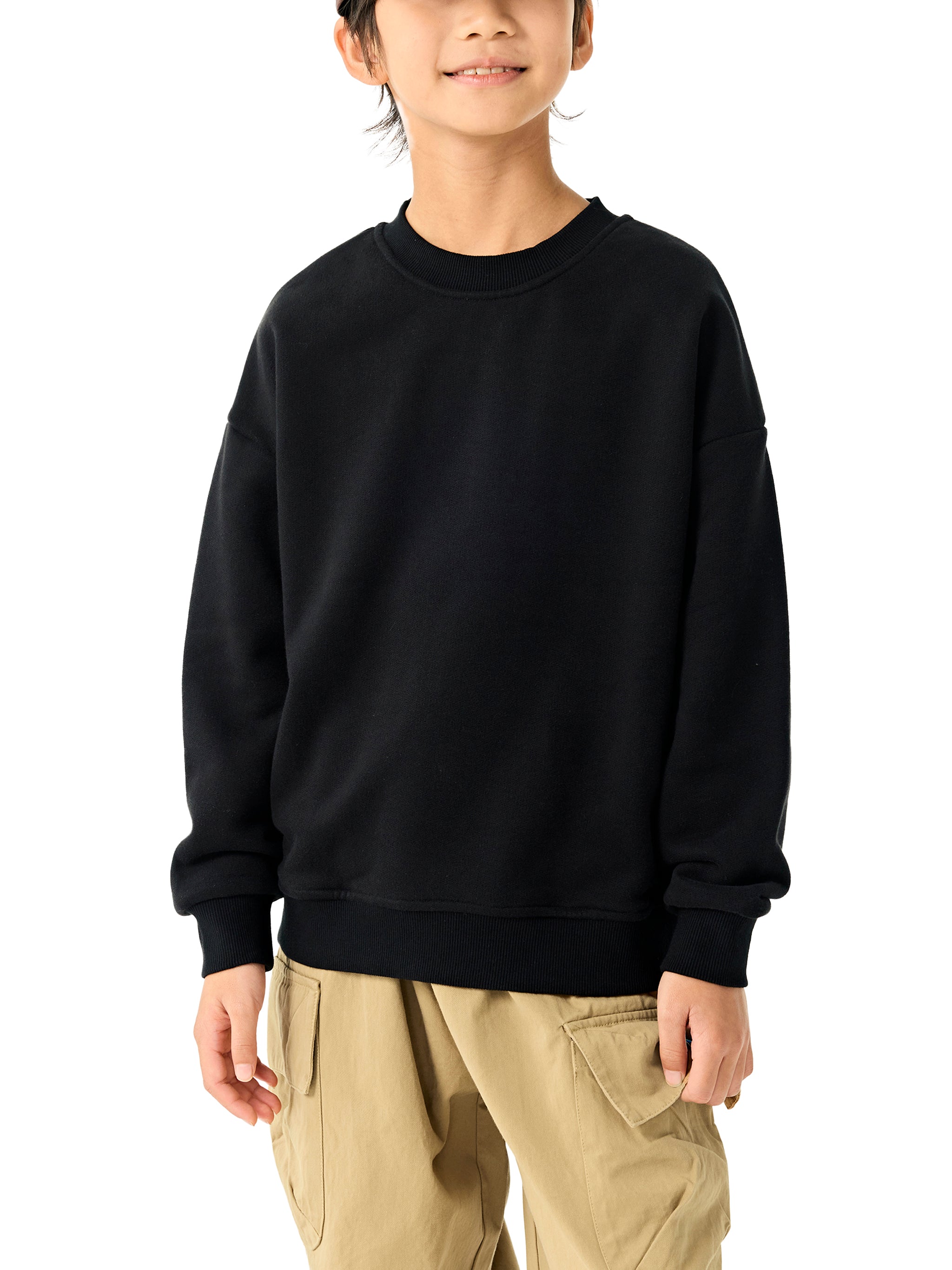*KIDS* CLASSIC "CLEAN" MOCK (WHITE SCRIB) : Essential Fleece Kids' Crewneck Sweatshirt