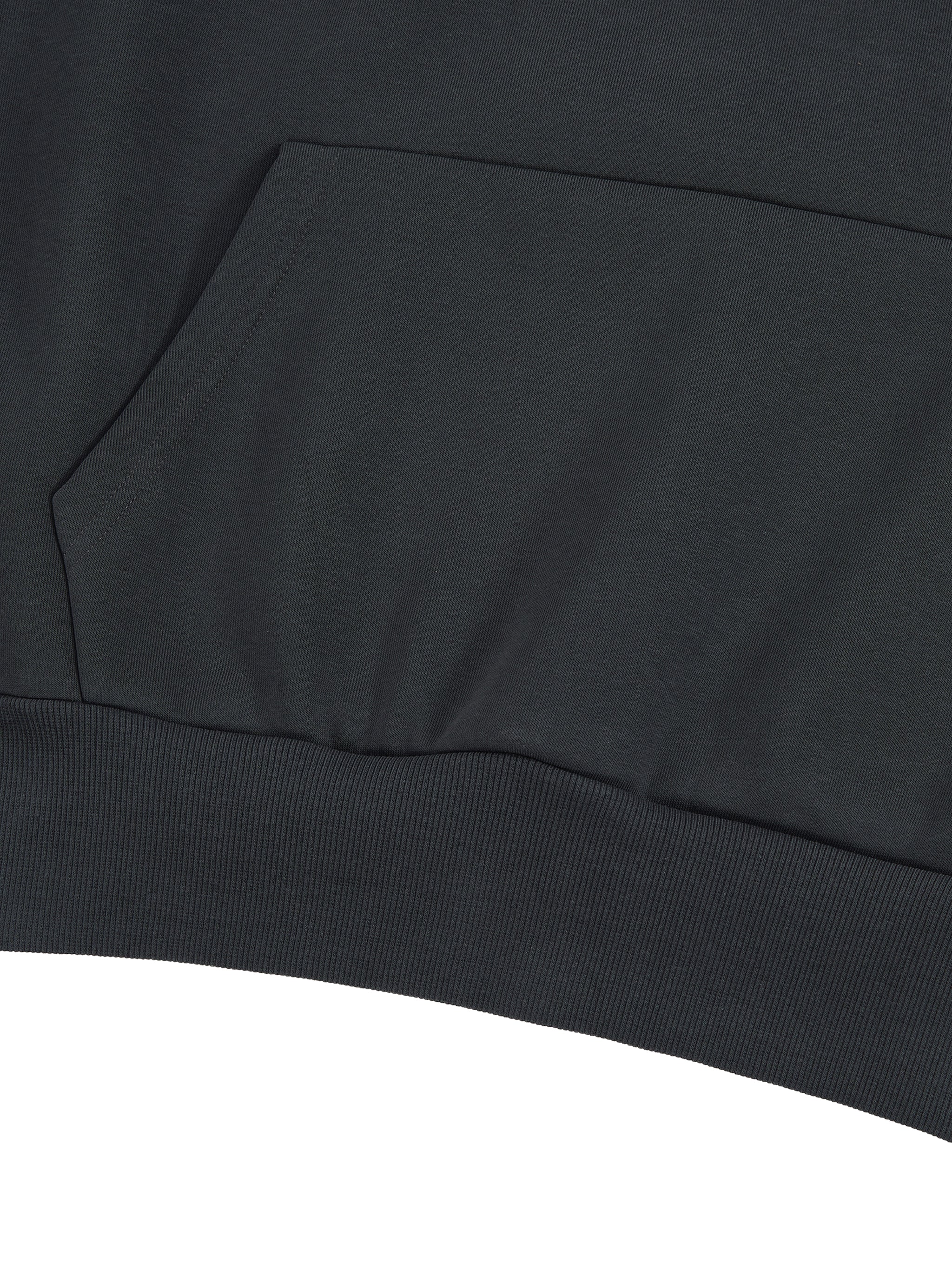 "CLEAN" MiNIMALIST HOODIE (WHITE WALL/BLACK SCRIBE) : Essential Heavyweight Boxy Fleece Hoodie